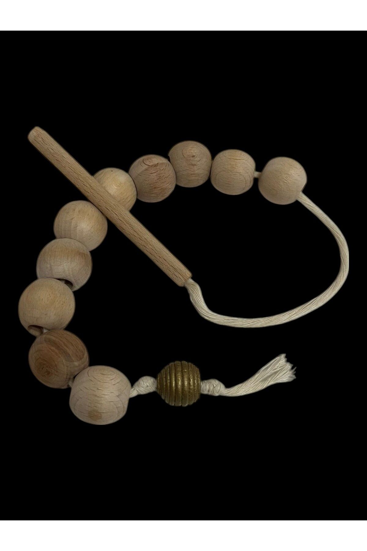 AKTURK HOME-Montessori Classic Stringing and Bead Stringing Game - Natural Wood 3