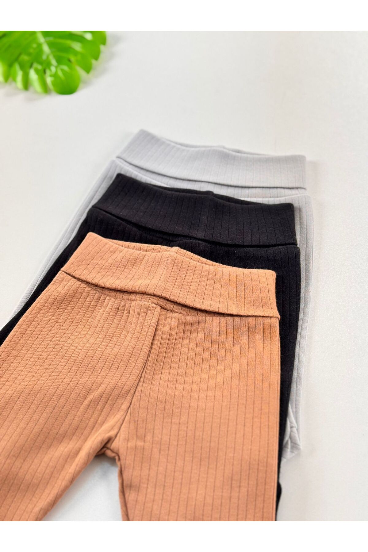 EFU BABY 3'lü %100 Pamuklu Raporlu Unisex Basic Patikli Bebek Pantolon fotoğrafı 4 (önizleme)