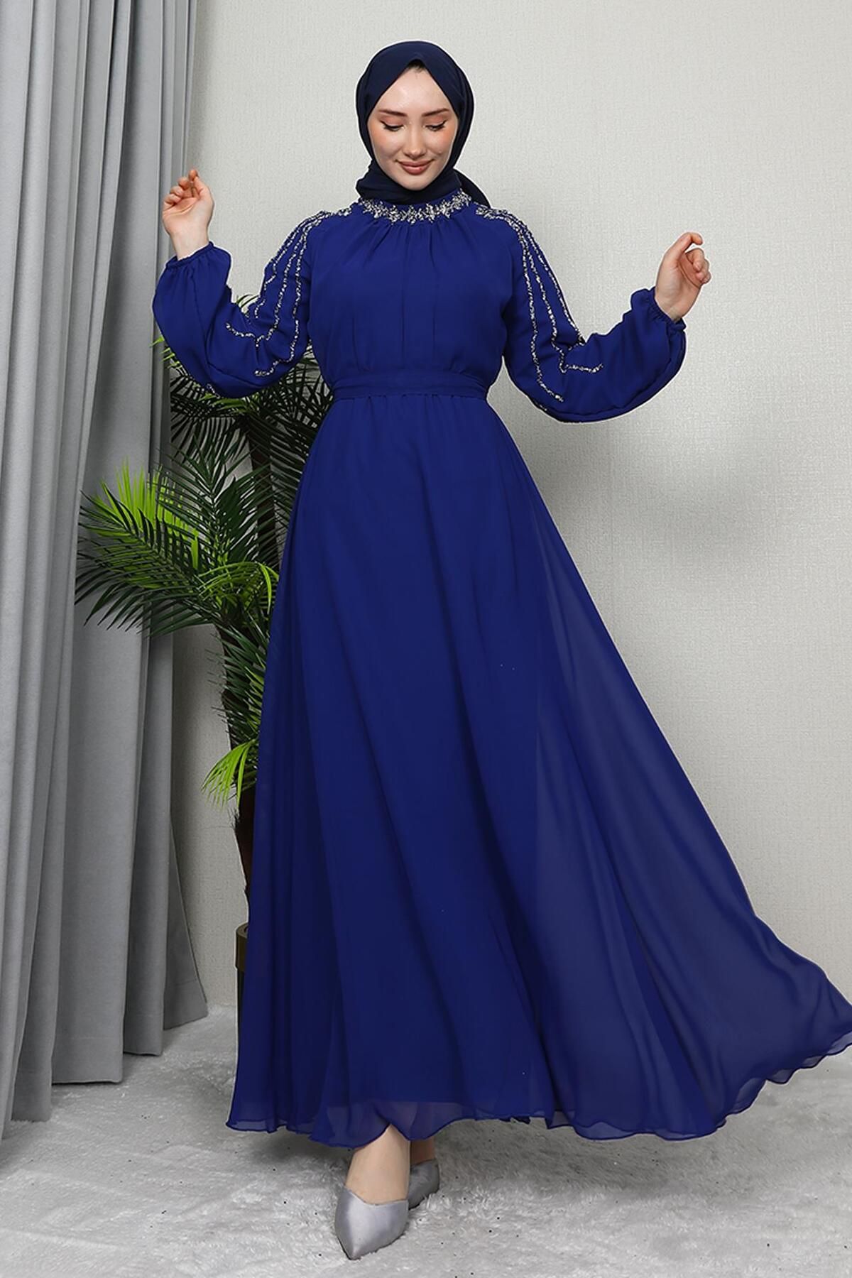 KAWEL-Rochie Hijab Semra Albastru Noapte 2