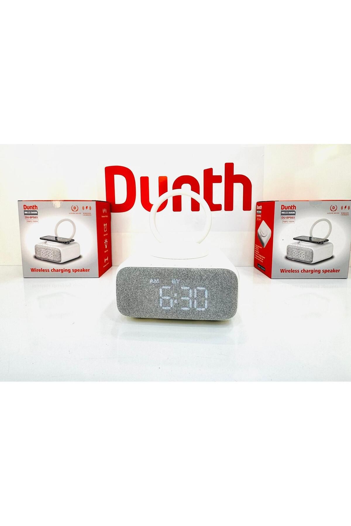 Dunth DU-SPS03  Kablosuz Şarj 15W , Alarm ,  Clock , Hoparlör 6w  , Lamp Led , Fm Radyo ,USB ,1200mAh,