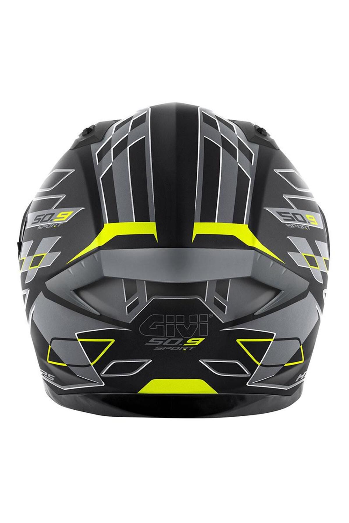 Givi-50.9 Assault Matte Black-Gray-Neon Yellow Helmet 8