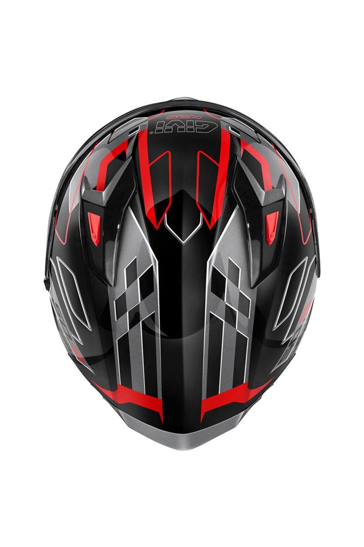 Givi-50.9 Assault Black-Titanium-Red Helmet 8