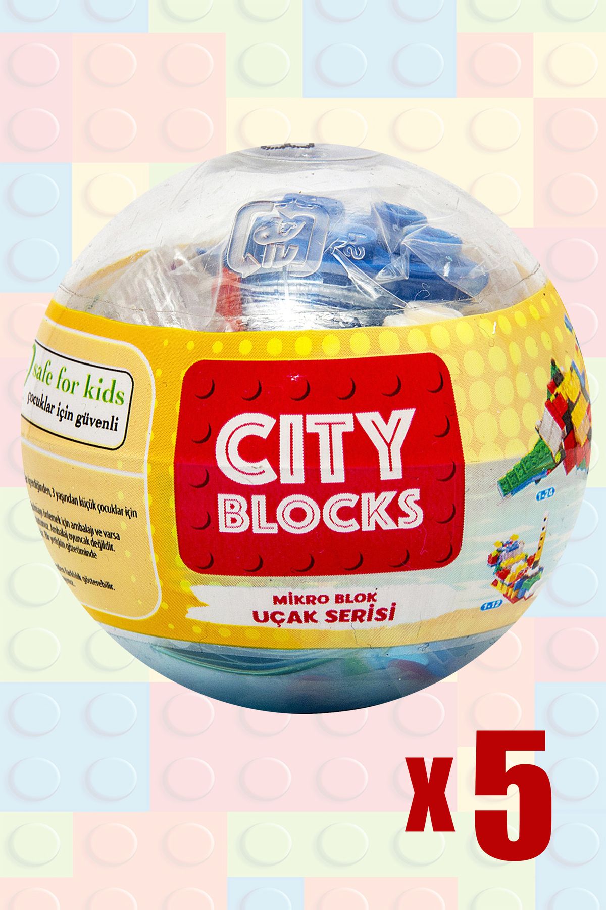 POPKONSOL City Blocks Mikro Blok Uçak Serisi 5 Adet