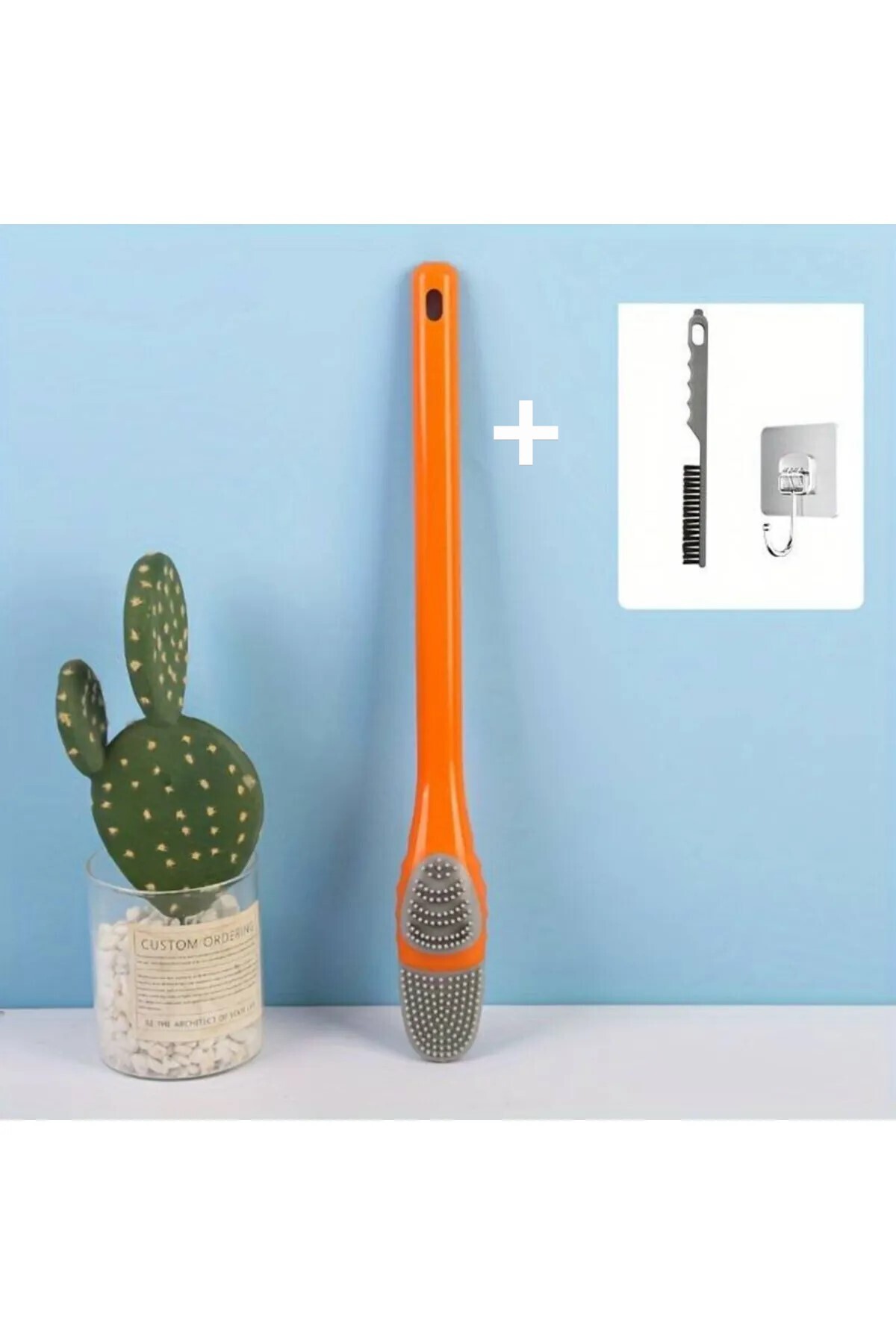 TİNEKE-Silicone Toilet Bowl Detail Cleaning and Fine Detail Brush Set of 2 1