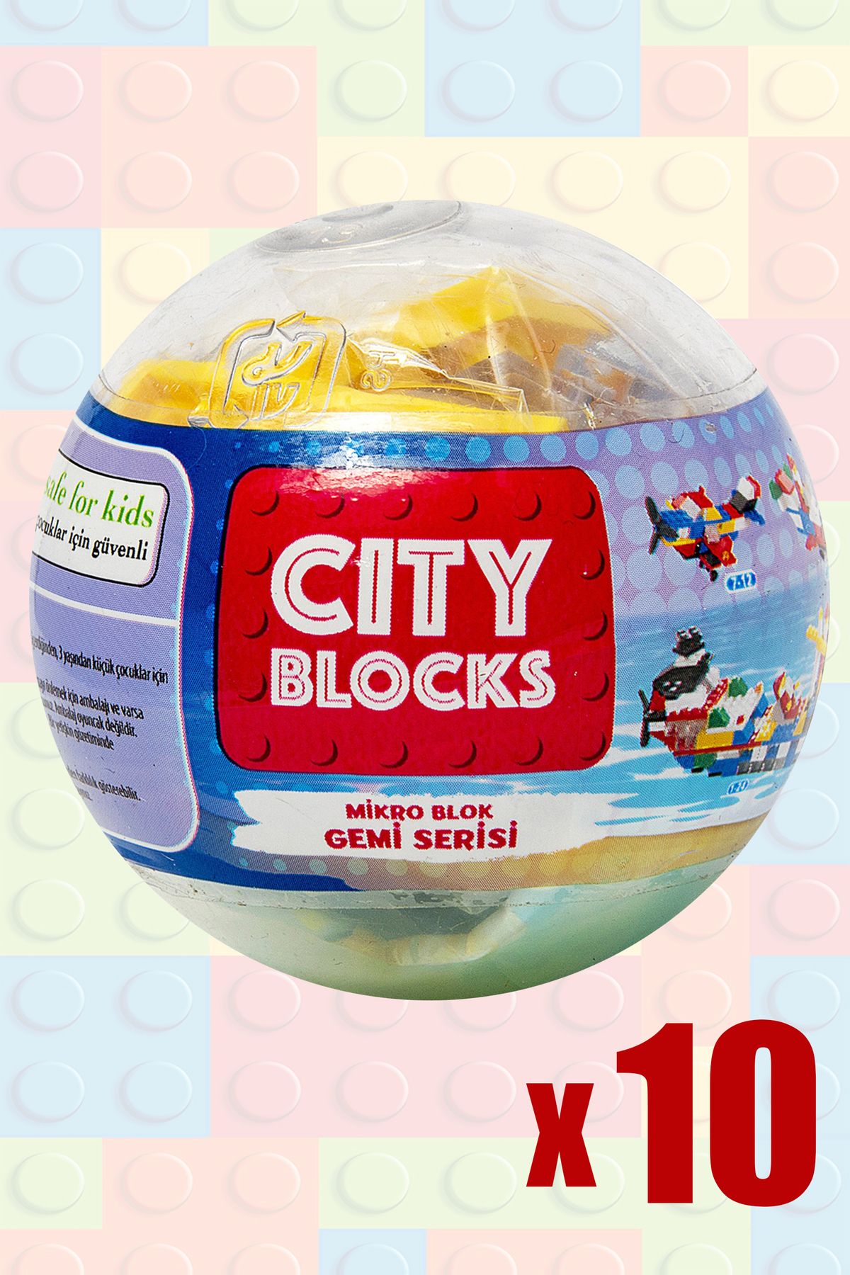 POPKONSOL City Bloks Gemi Serisi Mikro Blok Oyuncak Seti 10 Adet