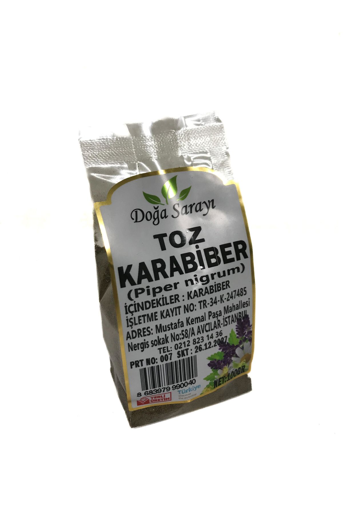 Doğa Sarayı Karabiber Toz 100 gr ,Elenmiş, Katkısız, Yeni öğütülmüş