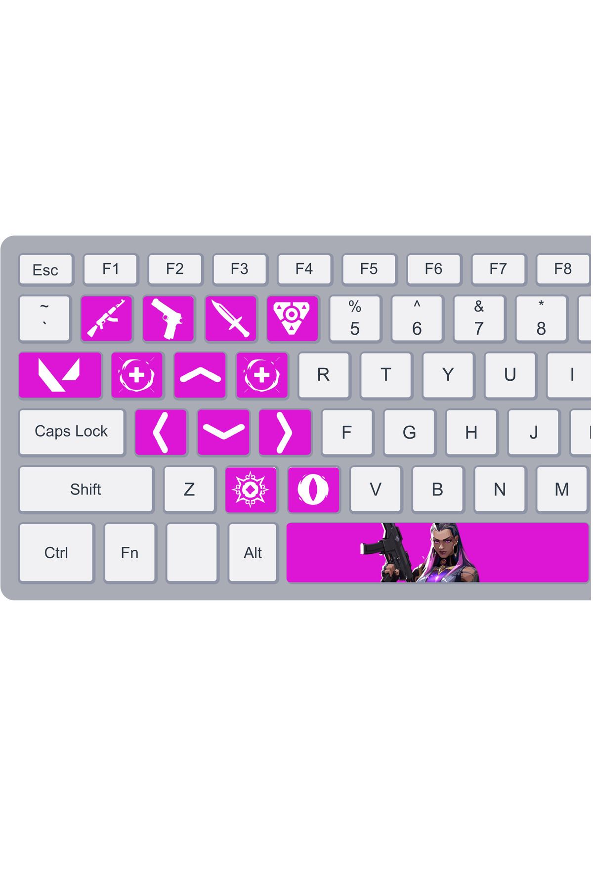 gg gençgirişimci-Valorant Reyna Keycaps Sticker Set (Suitable for Any Keyboard) 3