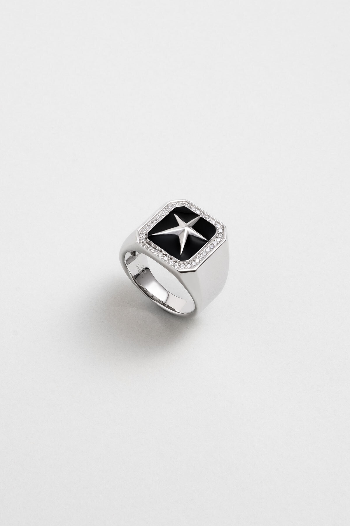 سو شیک انگشتر نقره 18 عیار با روکش طلای سفید Wishing Star