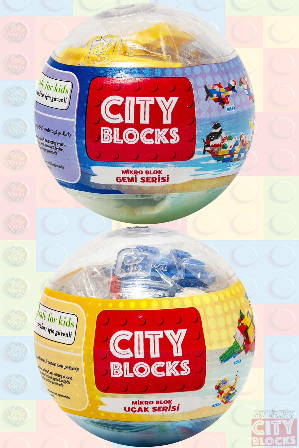 POPKONSOL Mikro Blok Oyuncak 2li City Blocks Seti