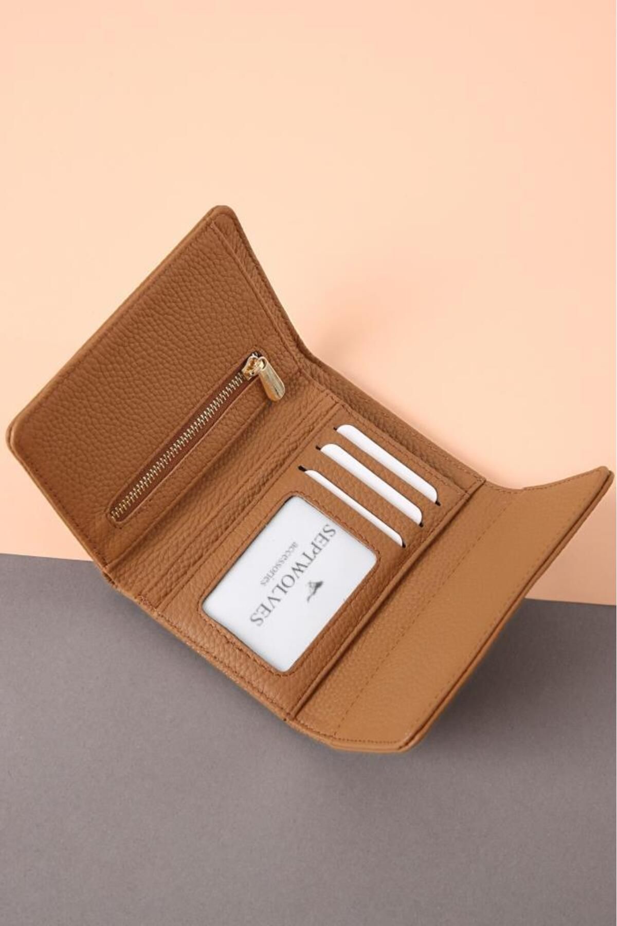 کیف پول چند رنگ زنانه کارت اصلی چرم طلای دقیق و در حال وقوع است SEPTWOLVES