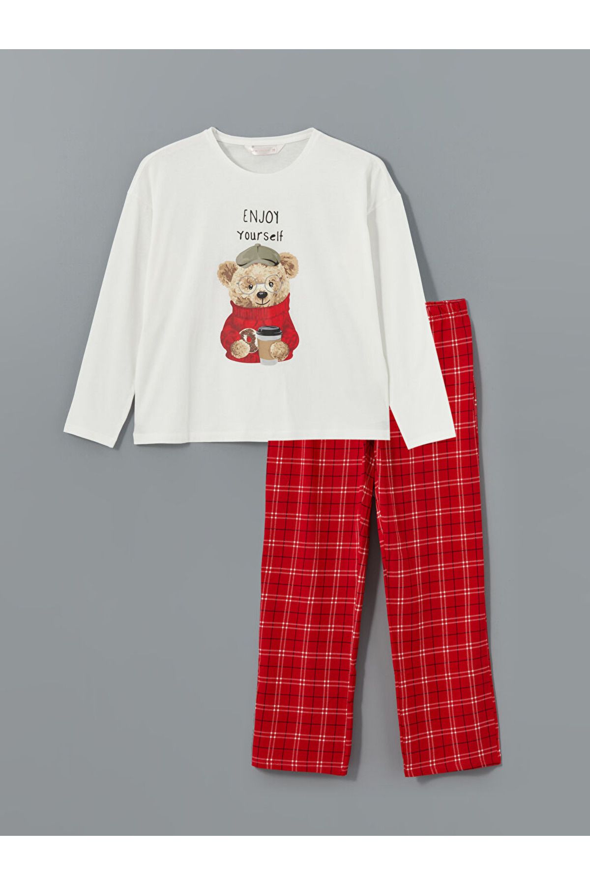 LC Waikiki-Teddy Bear Teddy Printed Couple,Lover Combination Pajamas Set (Women and Men Make Separate Order) 4