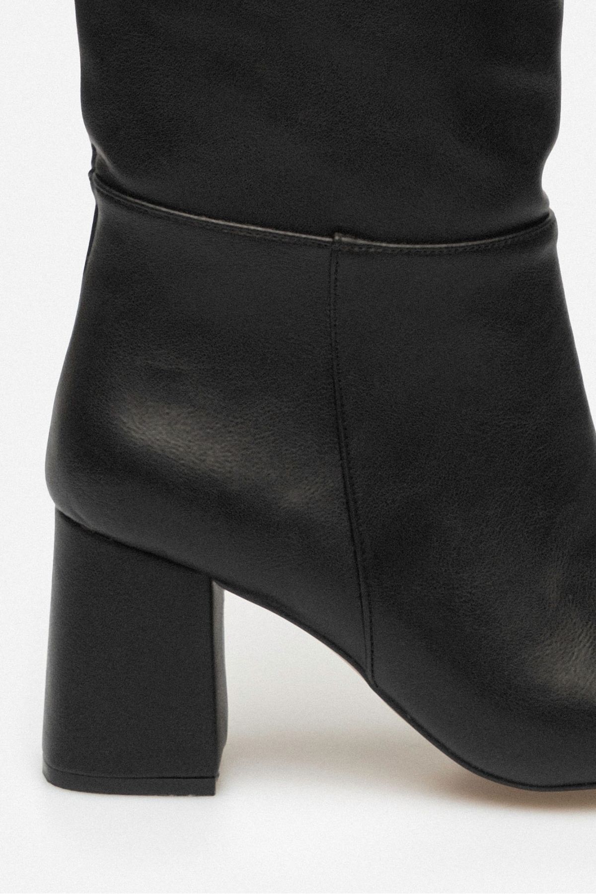 NİŞANTAŞI SHOES-Чорні матові матові жіночі черевики на підборах з гострим носком Berny 7