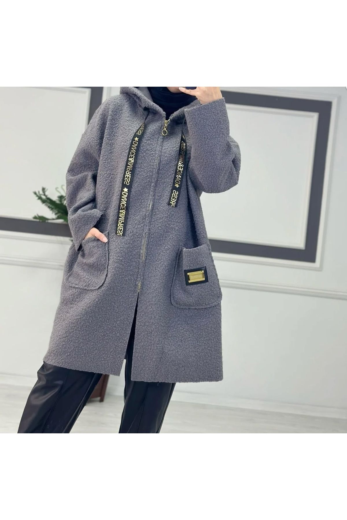 KVİNS - BÜRÜMCÜK KUMAŞ BUKLET HIRKA Fiyatı, Yorumları - Trendyol