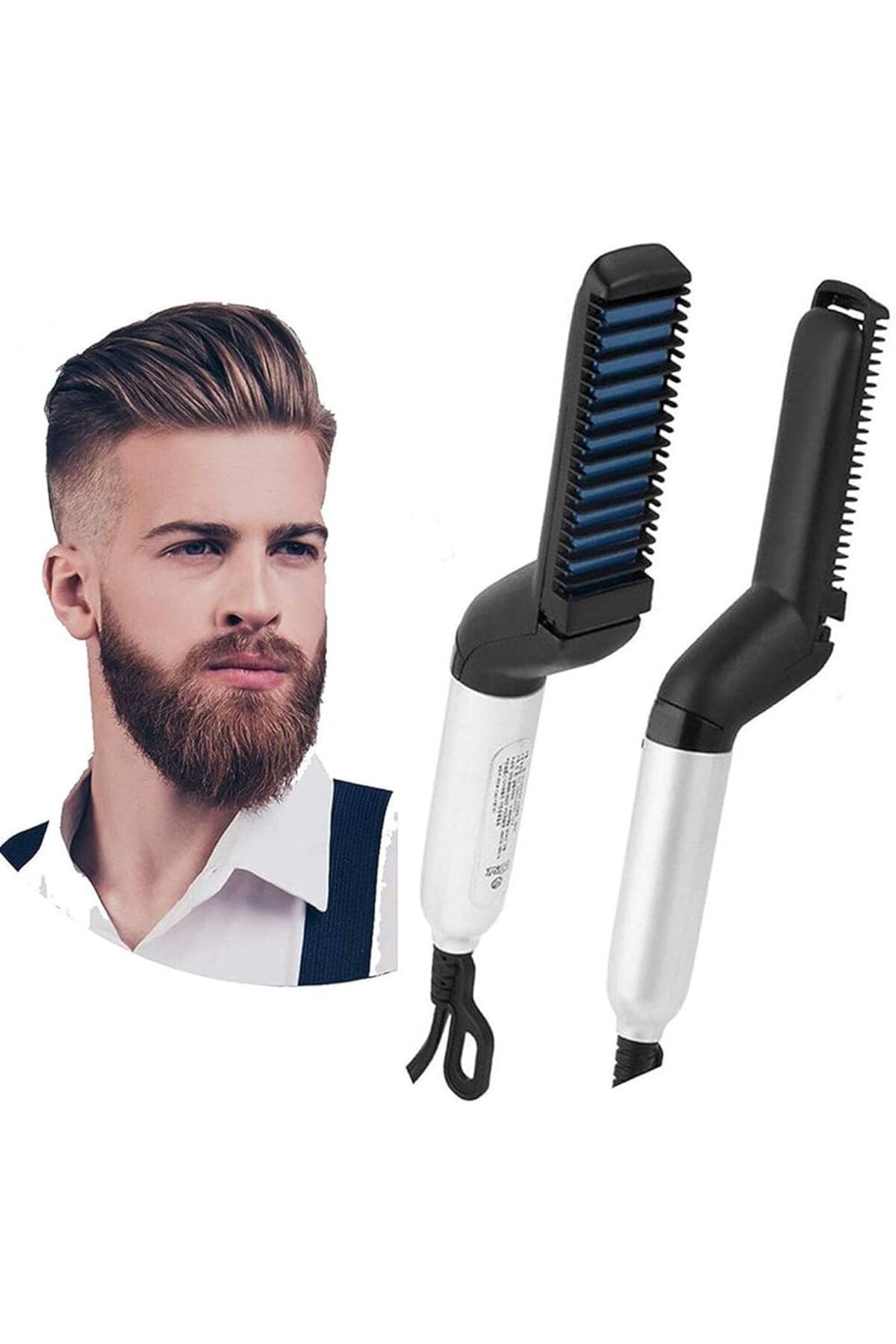 Generic-Multifunctional Beard Straightener Modelling Comb Black/White 2