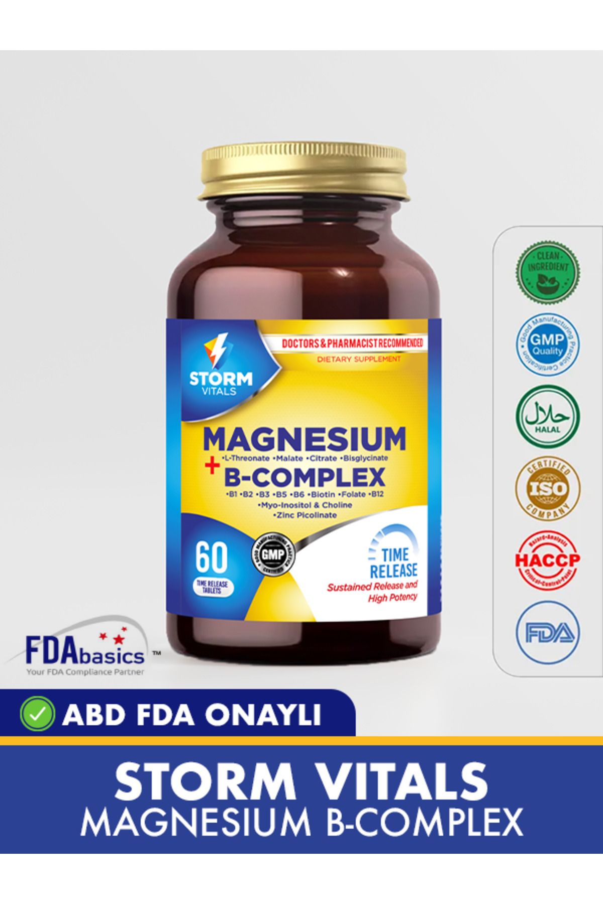 STORM VİTALS-Magnesium B-complex - 60 Tablets for Solid Muscles and Bones 2