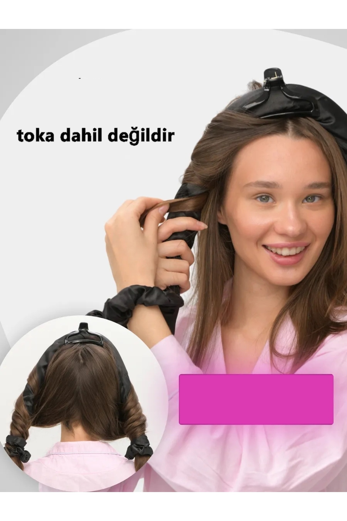 Transformacion-Bigudiu japonez din satin - Coafarea părului fără căldură, cârnați de păr 721007 5