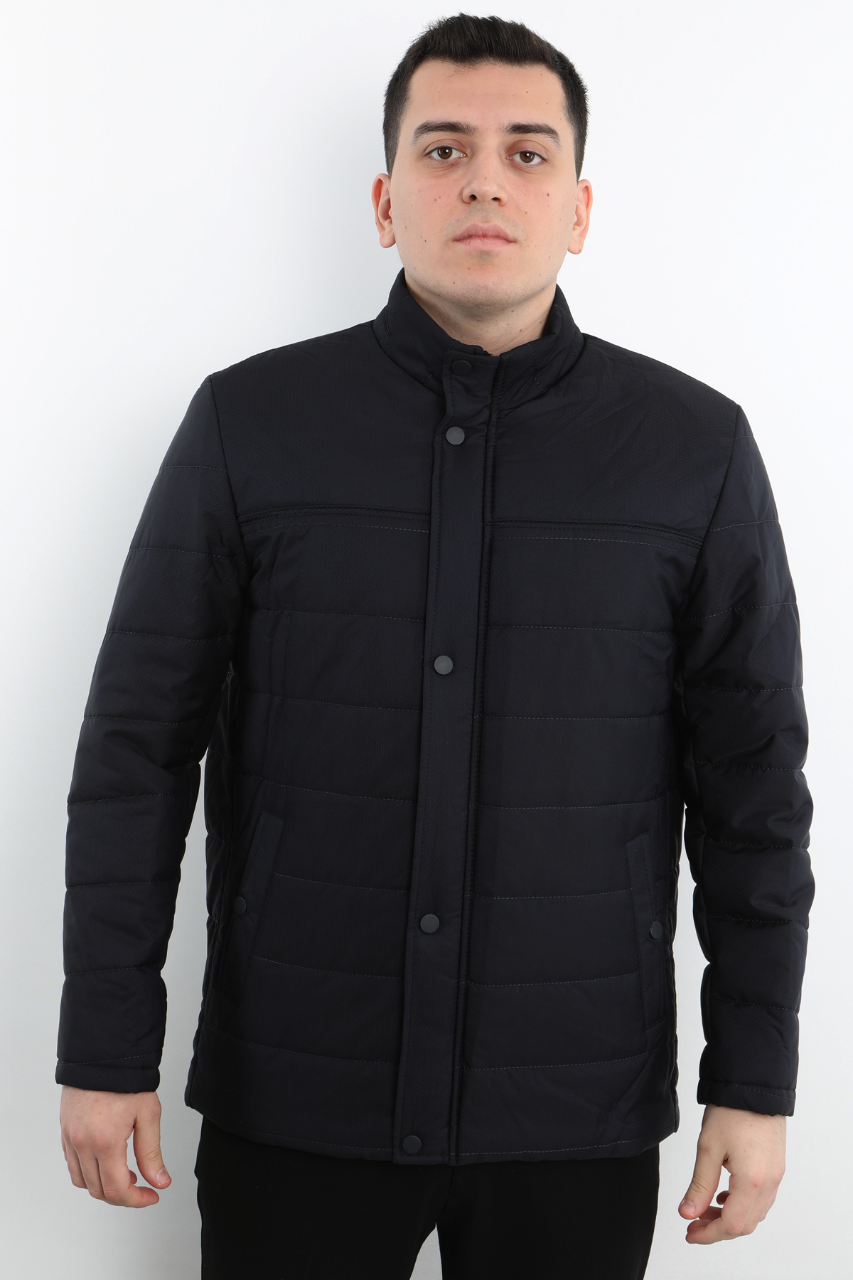 Veli Önkal-Stand Collar Men's Jacket with Pockets and Zipper Closure 4