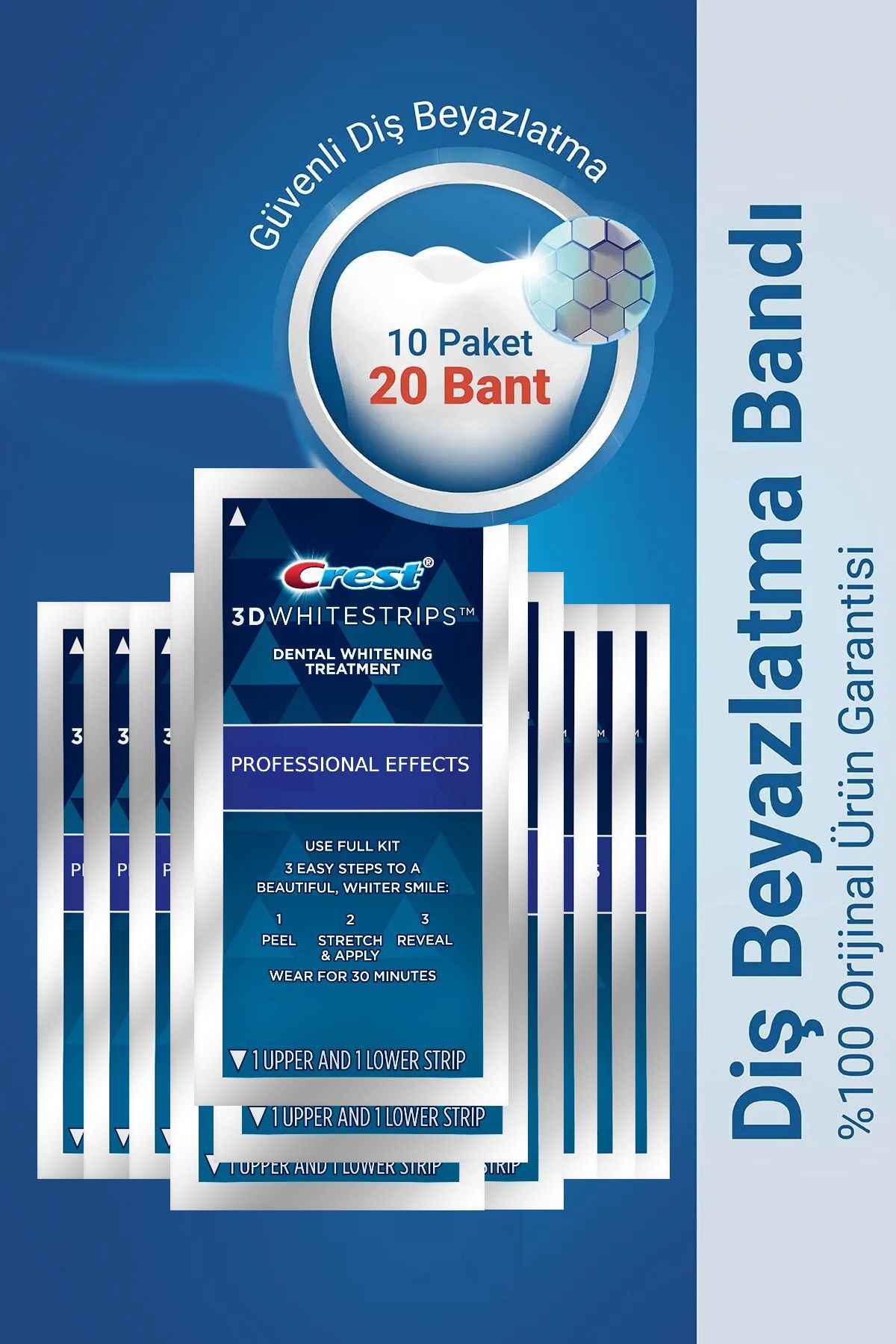 Nikadu Crest Diş Beyazlatıcı Bant (10 Paket / 20 Bant)