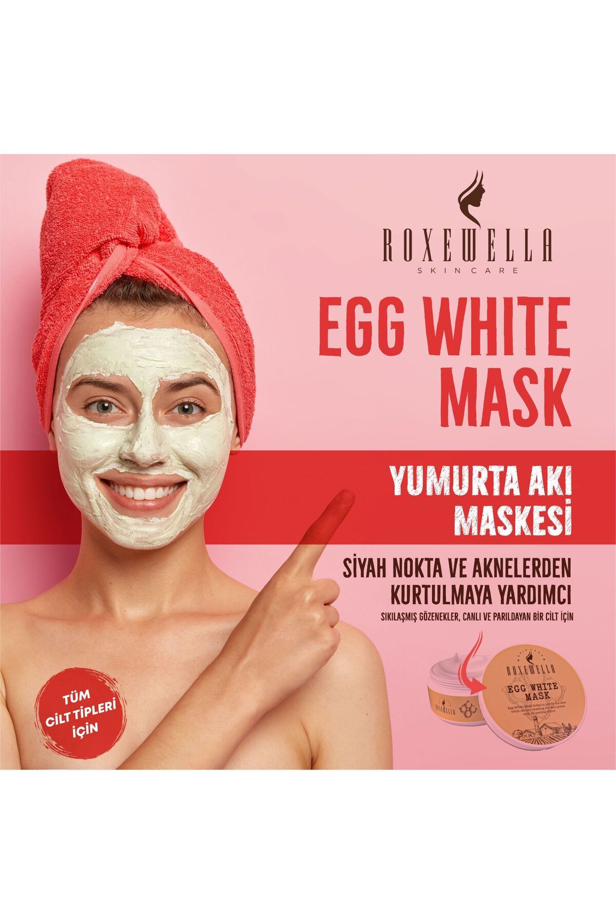 ROXEWELLA Yumurta Akı Maskesi Egg White 100 ml - Yumurta Pore Leke Ve Gözenek Maskesi