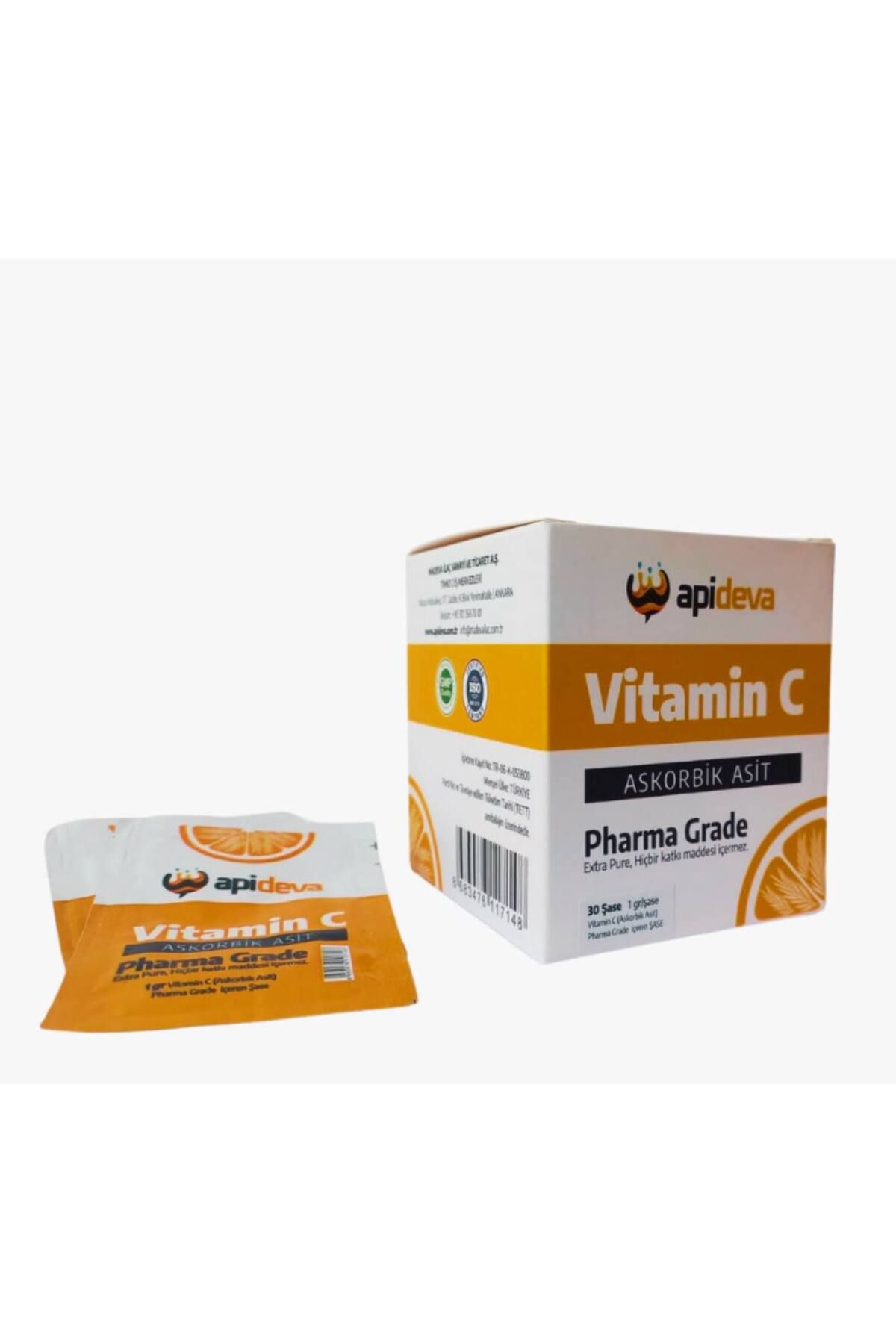 apideva C Vitamini 30 Saşe 1 GR (Pharma Grade) gimdes sertifikalı