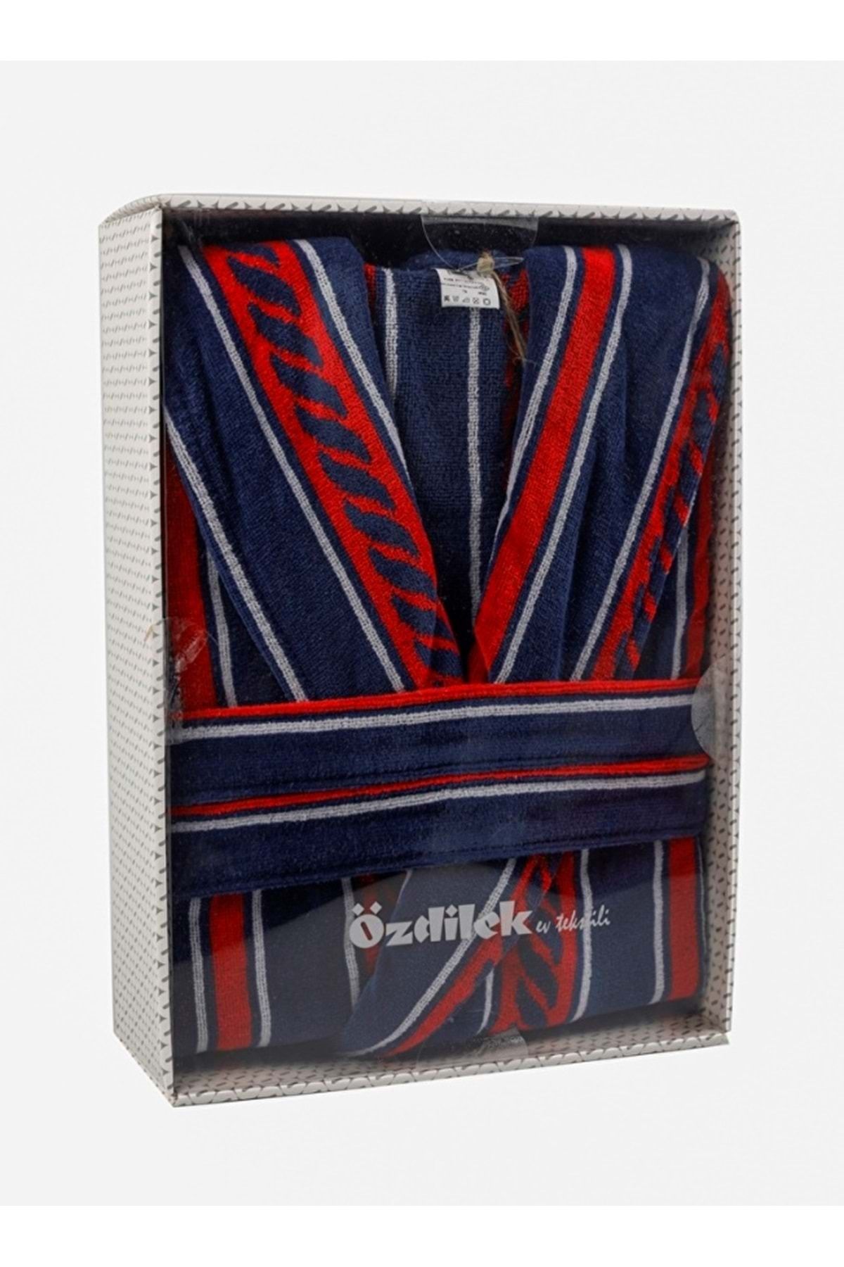 حوله تنپوش (روبدوشامبر) آبی مردانه و زنانه Bathyak Shalyaka Velvet Hawai Marin Navy Blue اندازه XXL Özdilek