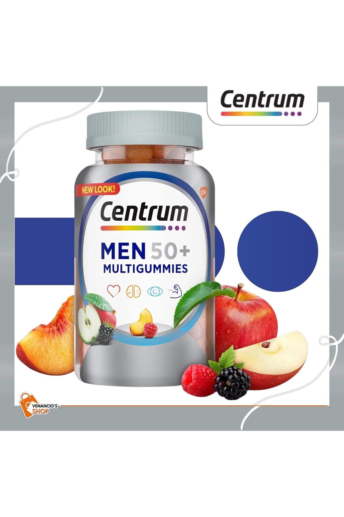 Centrum-Multigummies 50 Plus, Multivitamin Supplement Gummies (80 Count | Men 50+) 3