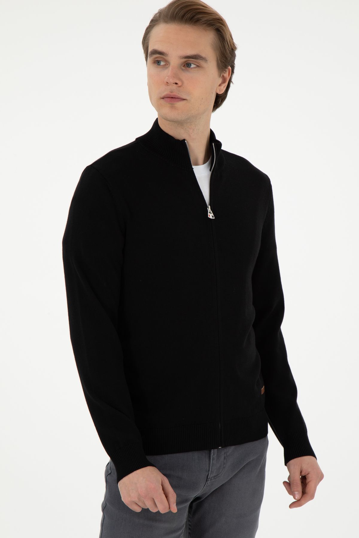 U.S. Polo Assn.-Men's Black Basic Knitwear Cardigan 50298268 -Vr046 3