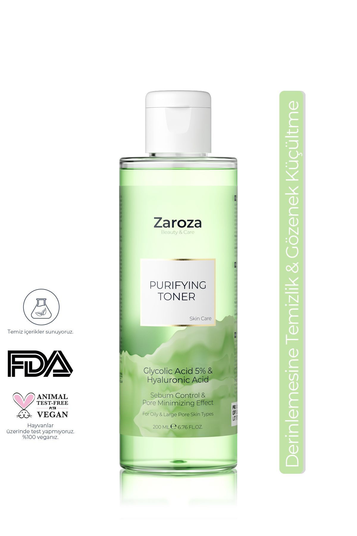 ZAROZA Purifying Toner | Arındırıcı & Gözenek Sıkılaştırıcı Yeşil Tonik 200 ml