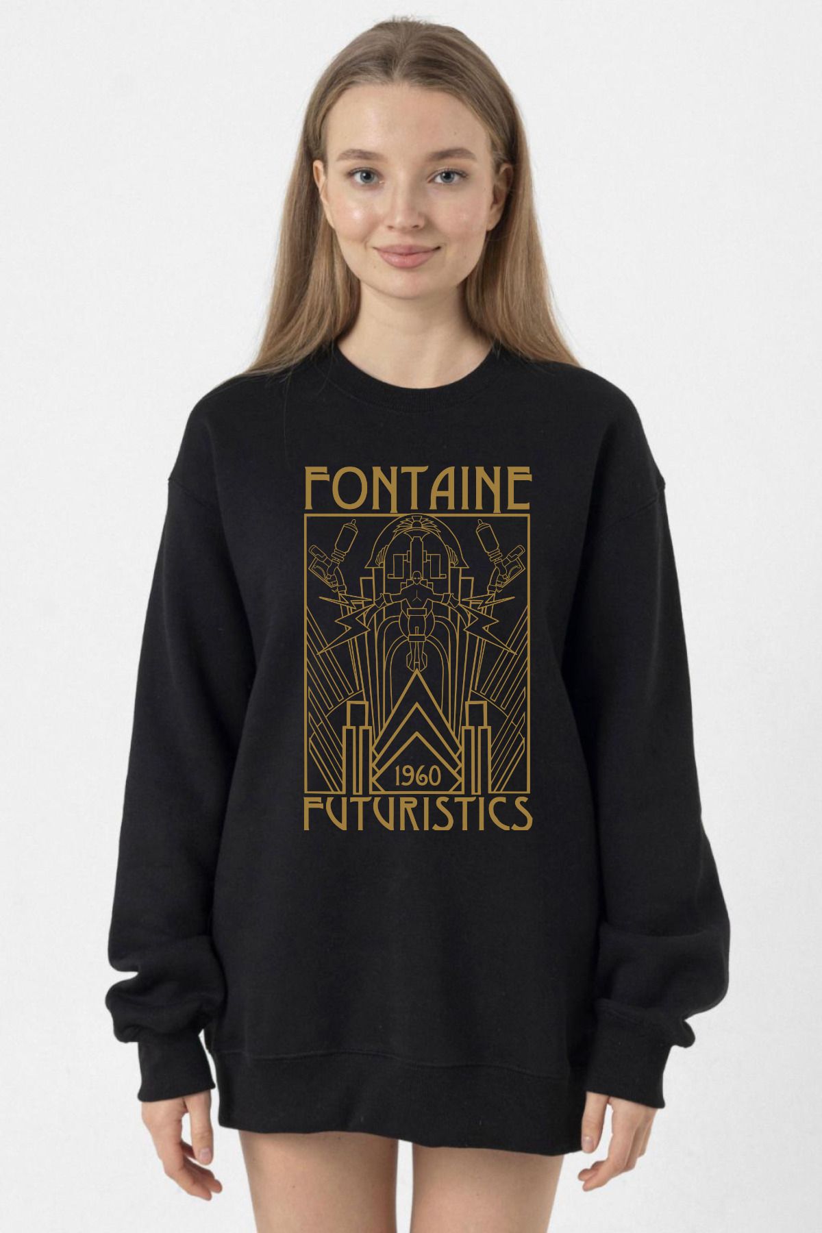 Tshirthane-Bioshock Fontaine Futuristics Black Women's 2Ip Sweatshirt 1