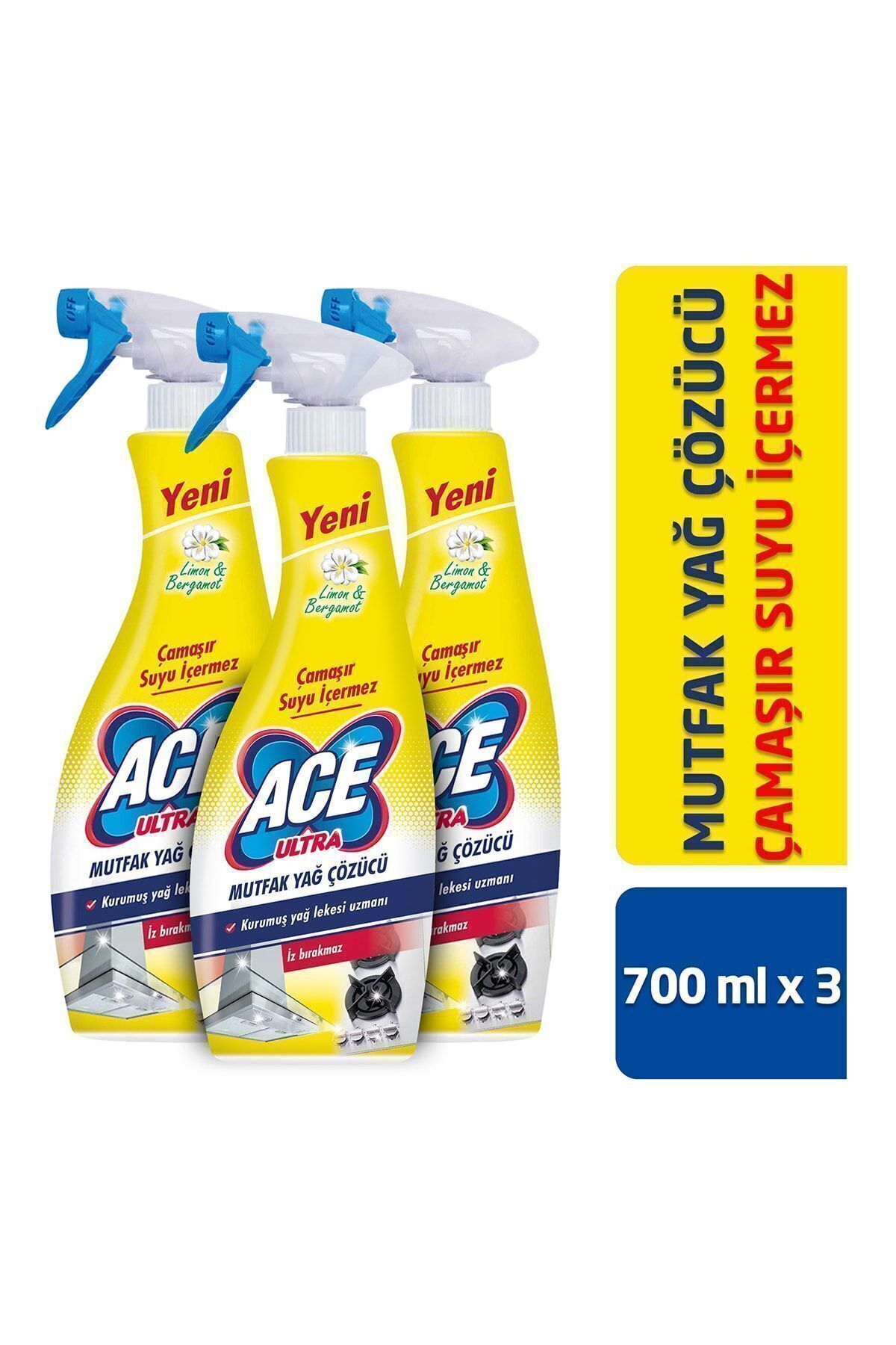 ACE Ultra Köpük Çamaşır Susuz Mutfak 700ml X3 Adet