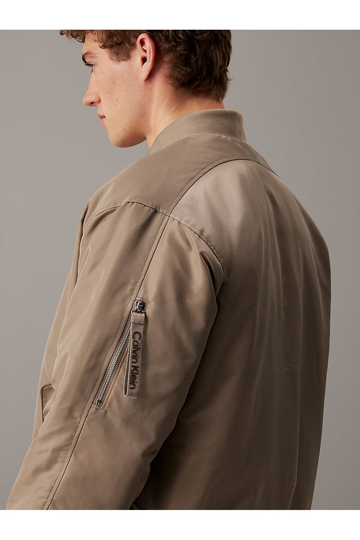 Calvin Klein-Men's Bomber Beige Jacket 3