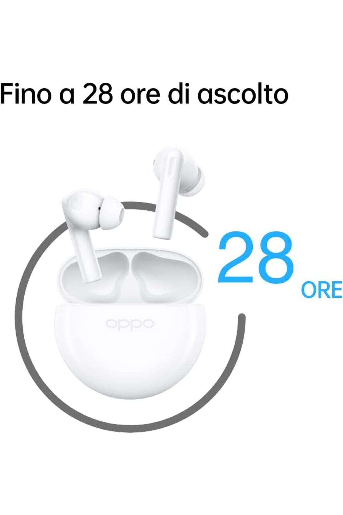 OPPO-Enco Buds2 Wireless Headphone,Up to 28 Hours of Listening Time,Noise cancellation, White 6