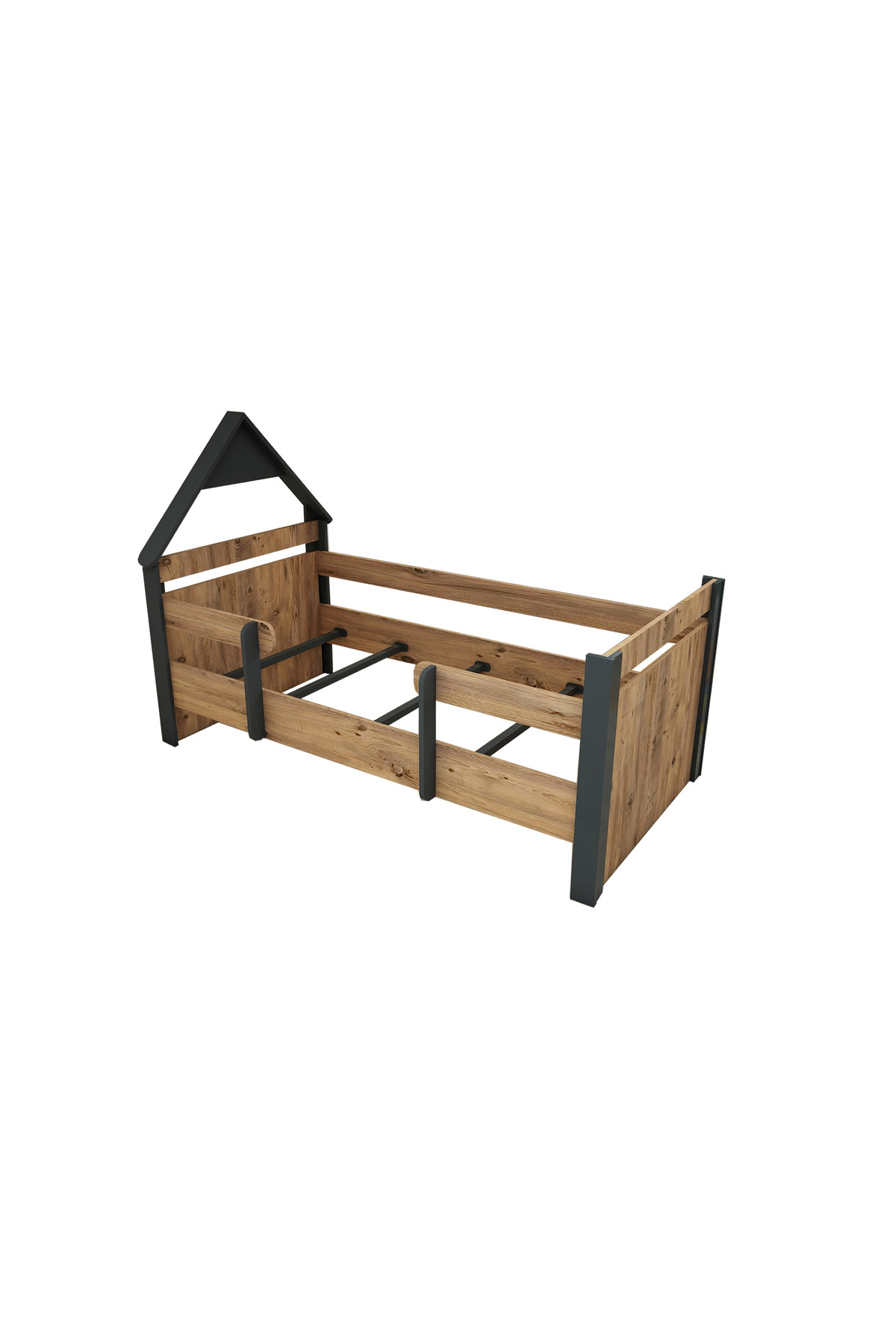 Arnetti Valerin Çocuk Montessori Karyola Atlantik Çam Antrasit (GİRİŞ SAĞ VE SOL OLARAK KURULABİLİR)-valerin fotoğrafı 5 (önizleme)