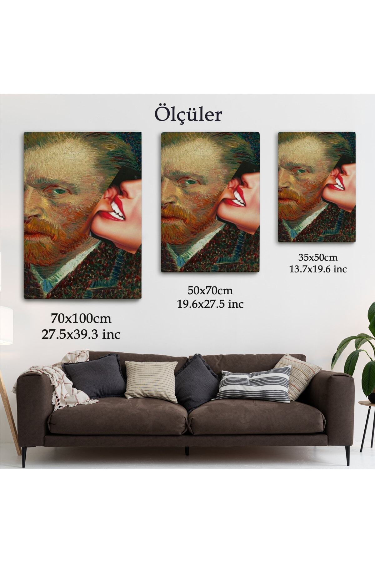 Vincent Van Gogh Kulağını Isıran Kadın Pop Art Kanvas Tablo görsel 5