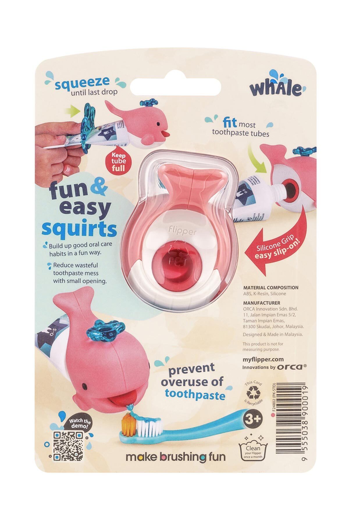 Flipper-Whale Pink Toothpaste Squeezer 4