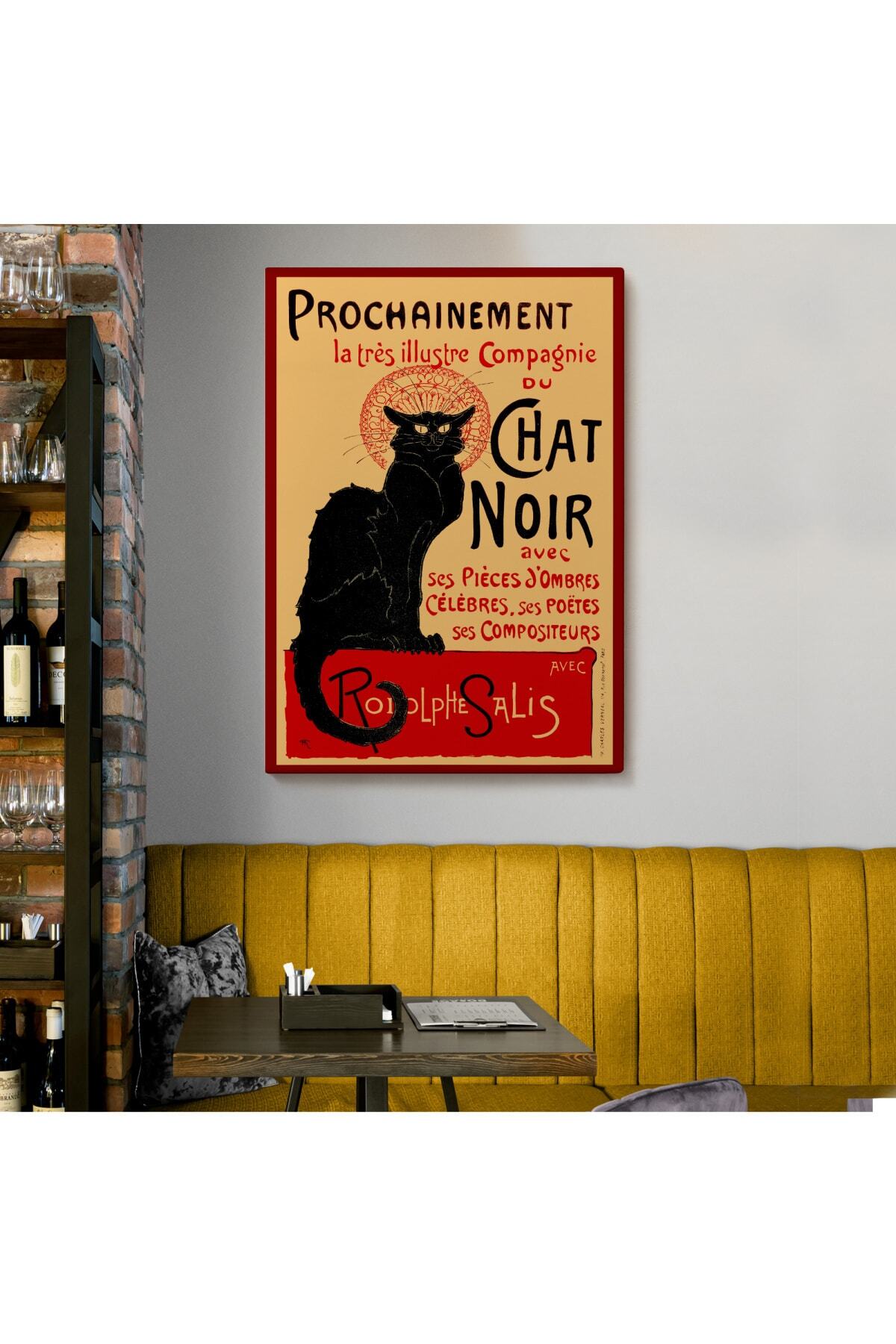 Siyah Kedi Kanvas Tablosu - Le Chat Noir Theophile Steinlen görsel 7