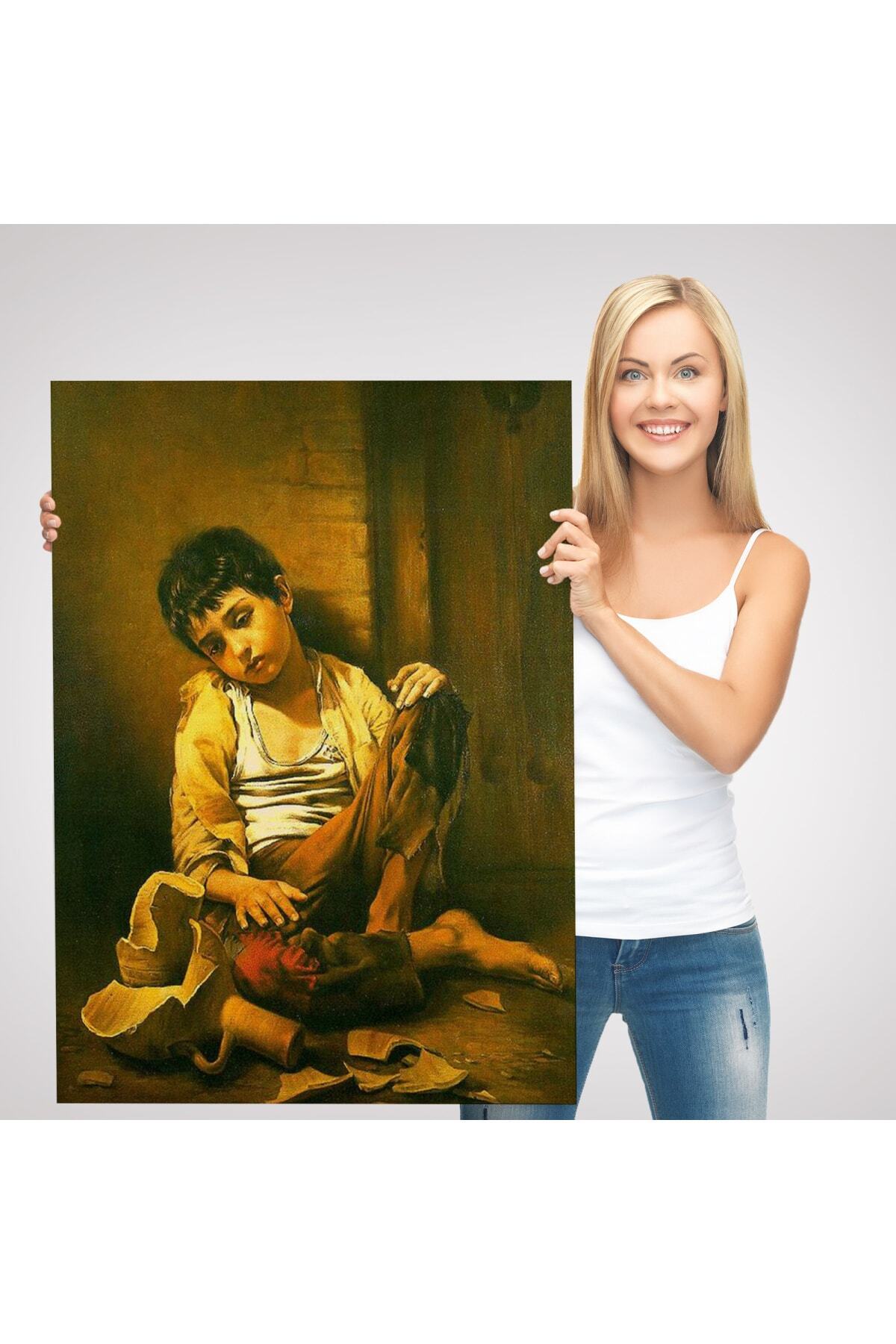 Iranlı Ressam Morteza Kartouzıan Garip Çocuk Eseri Duvar Tablosu görsel 3