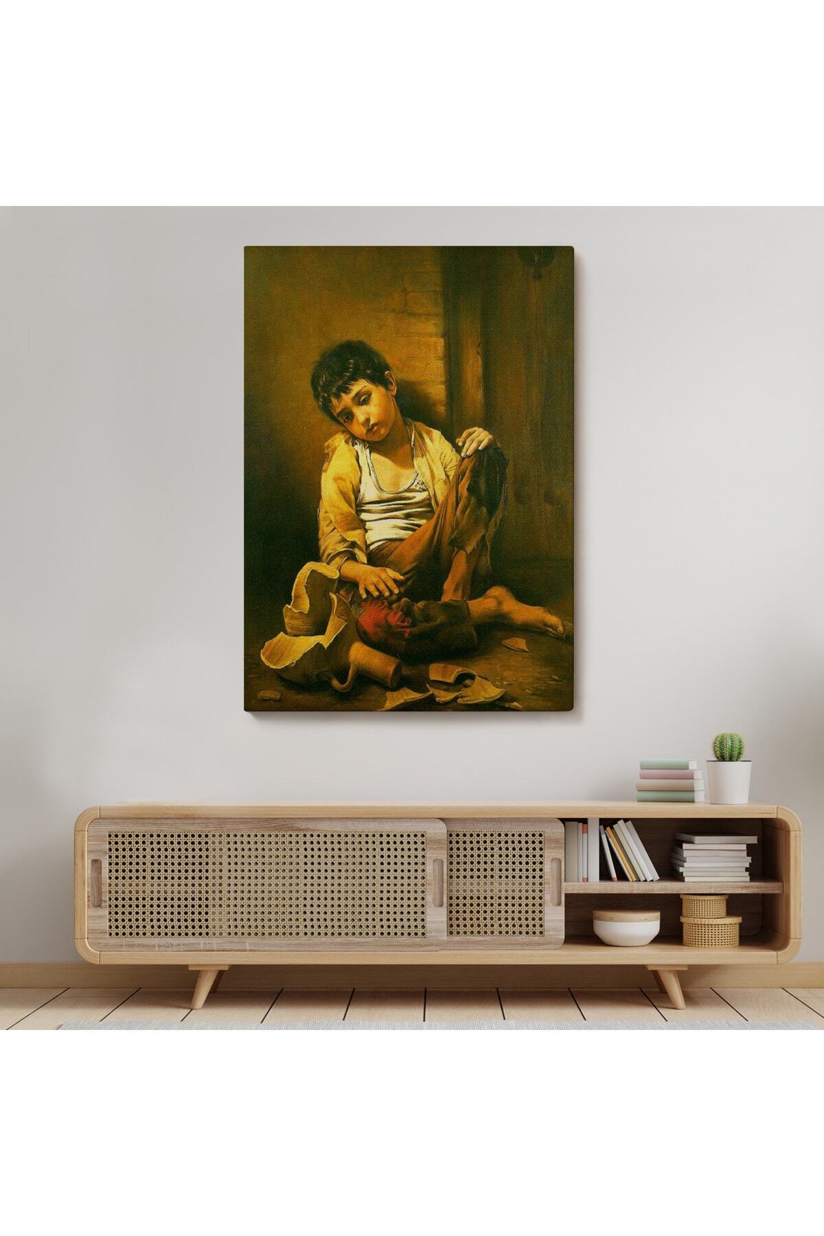 Iranlı Ressam Morteza Kartouzıan Garip Çocuk Eseri Duvar Tablosu görsel 7