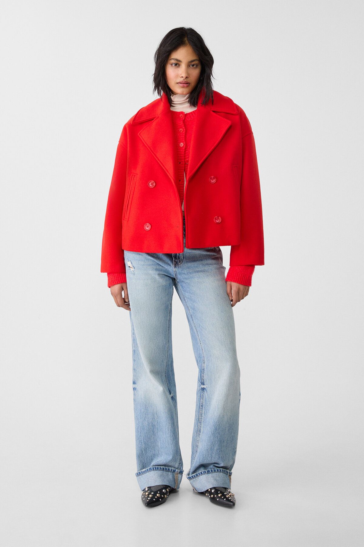 Stradivarius-Short double-breasted coat 2
