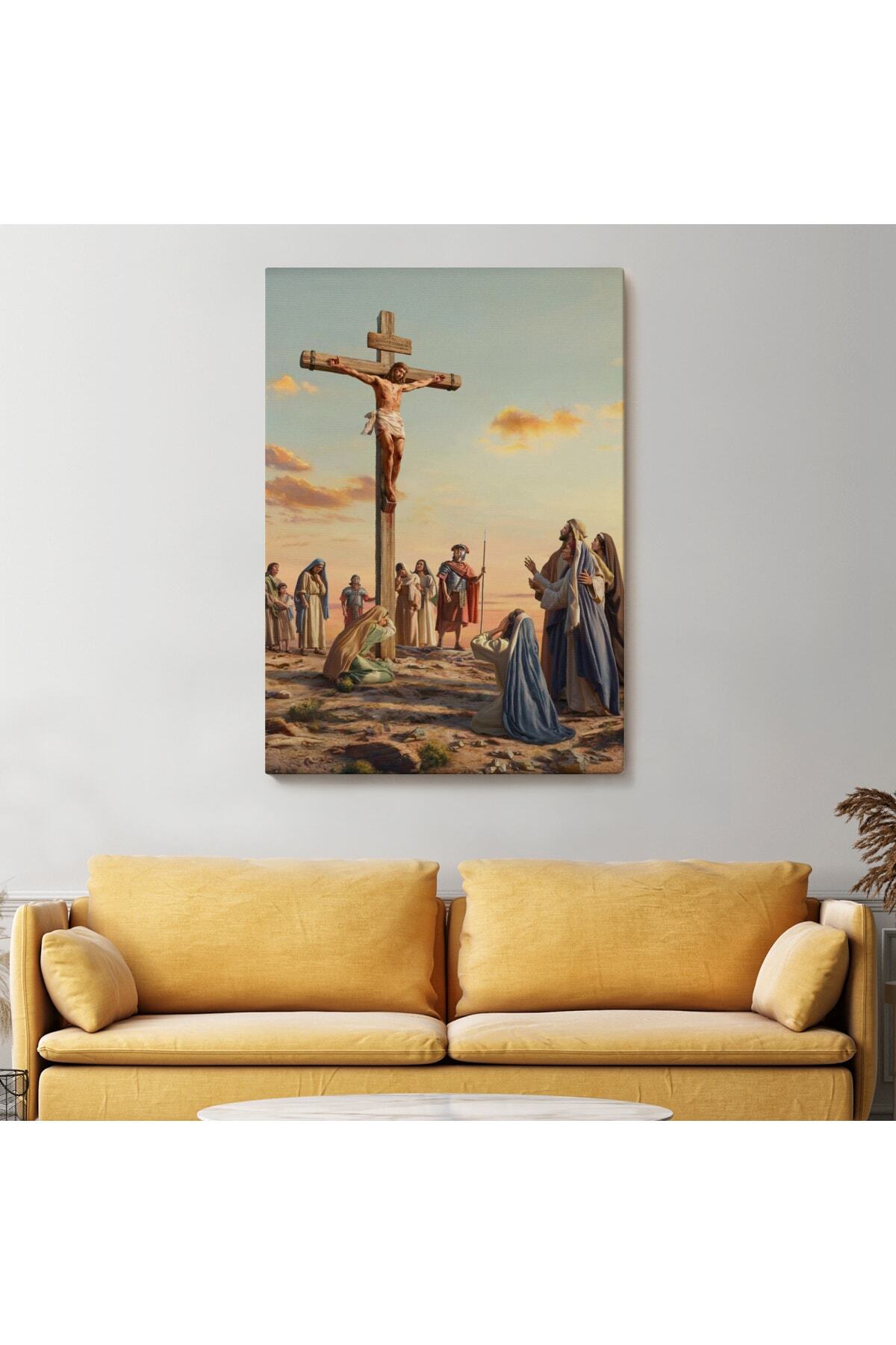 Çarmıha Gerilmiş Isa Mesih Kanvas Duvar Tablosu, Jesus Christ görsel 2