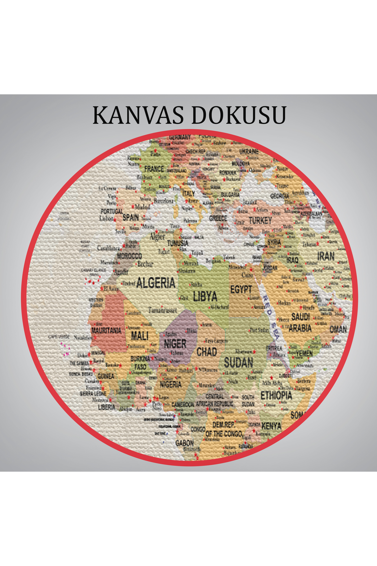 Dünya Haritası Son Derece Ayrıntılı Eğitici Ve Öğretici Okyanuslu Kanvas Tablo-4 görsel 6