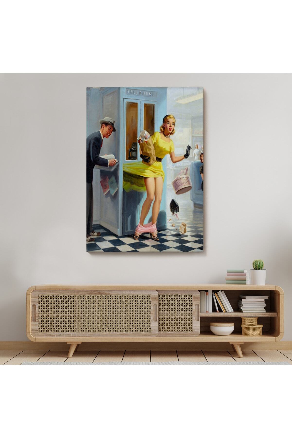 Pin Up Girl Kanvas Duvar Tablo görsel 7