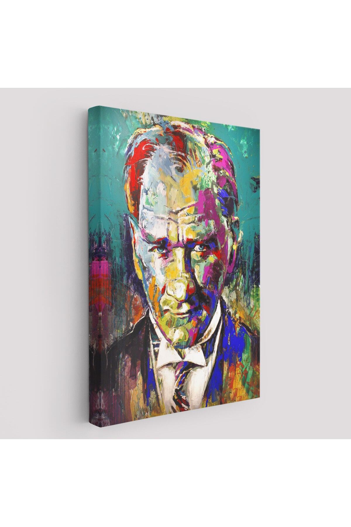 Renkli Mustafa Kemal Atatürk Kanvas Tablo
