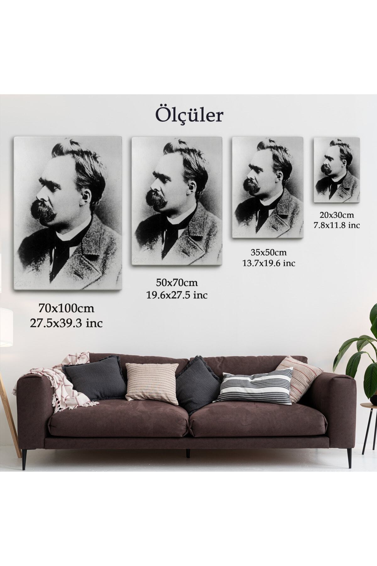 Friedrich Nietzsche Siyah Beyaz Dekoratif Kanvas Tablo görsel 6