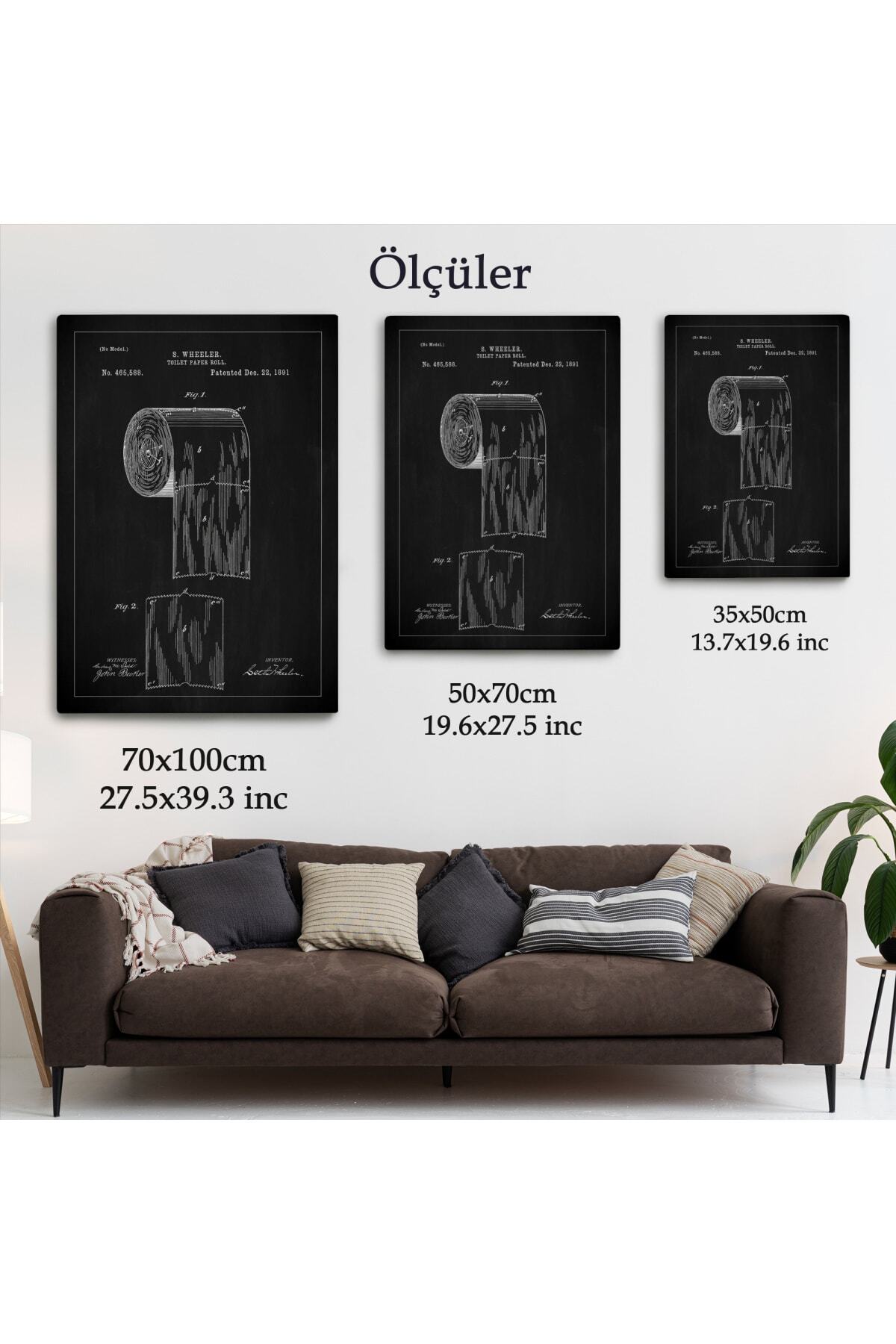 Tuvalet Kağıdı Rulosu Patent Kanvas Tablo görsel 6