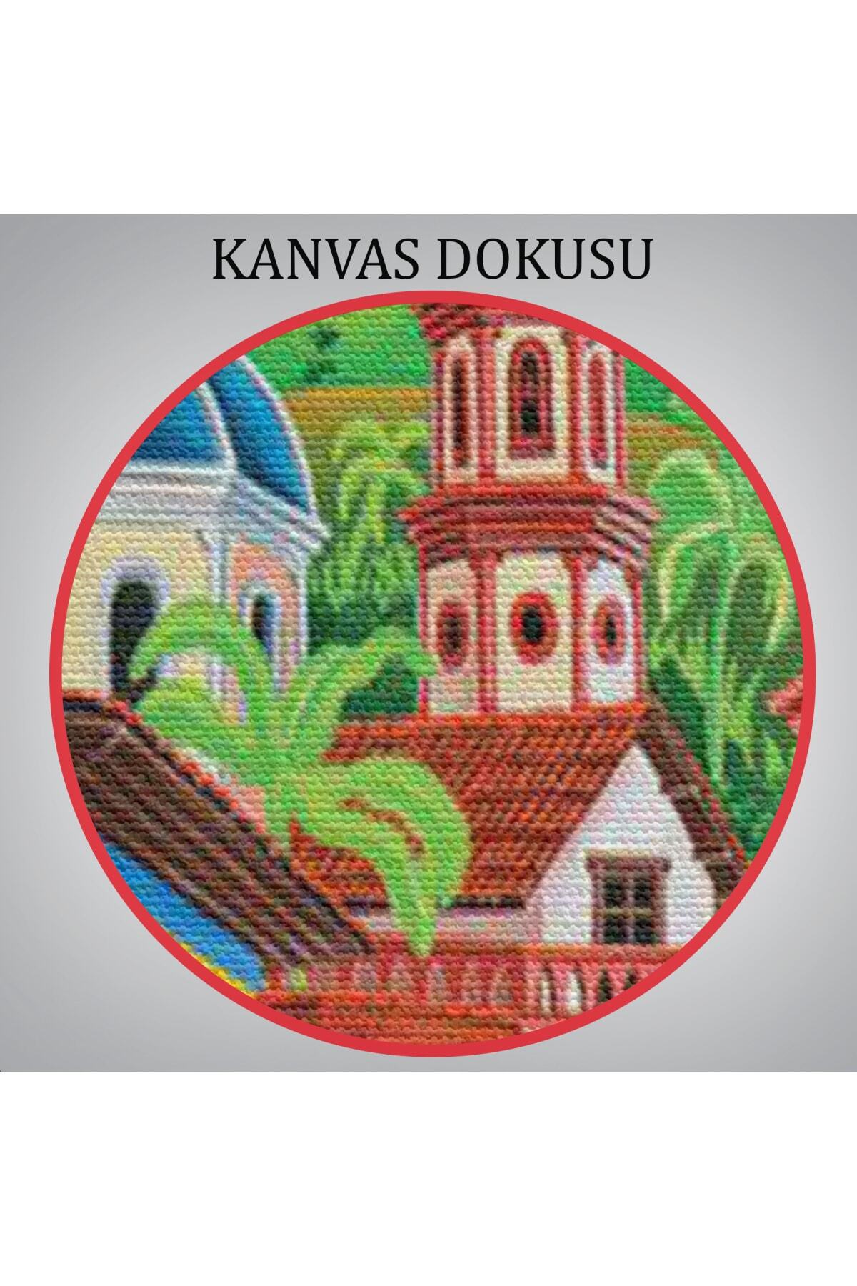 Ortacağ Meksika Köyü Kanvas Duvar Tablosu görsel 6