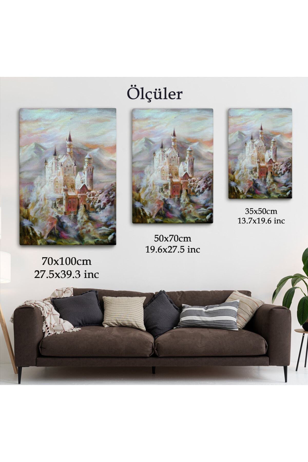 Dağların Arasındaki Şato Kanvas Tablo görsel 5