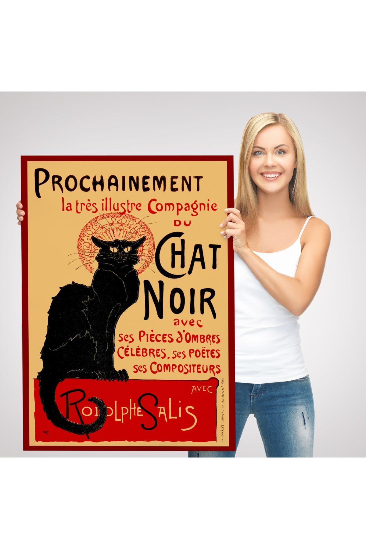 Siyah Kedi Kanvas Tablosu - Le Chat Noir Theophile Steinlen görsel 3