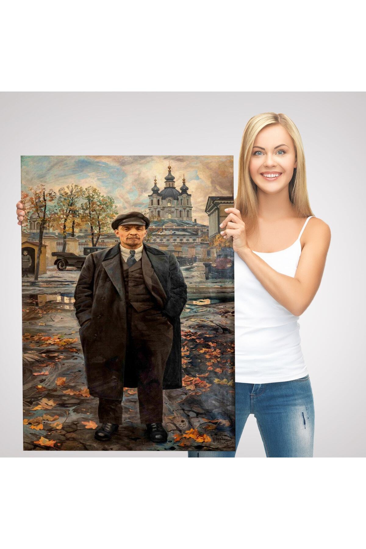 Vladimir Lenin Sovyet Dönemi Rusya Dekoratif Duvar Tablosu görsel 3