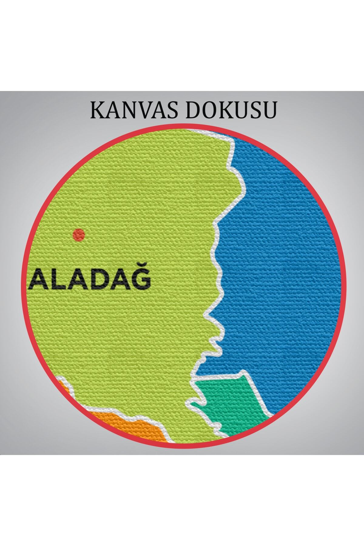 Adana Ili Ve Ilçeler Haritası Dekoratif Kanvas Tablo görsel 6